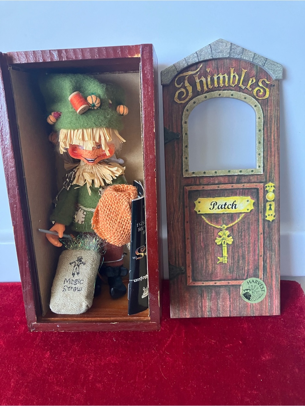 Annalee Thimbles Patch The Scarecrow Maker Doll Fall Autumn Decor In Box.